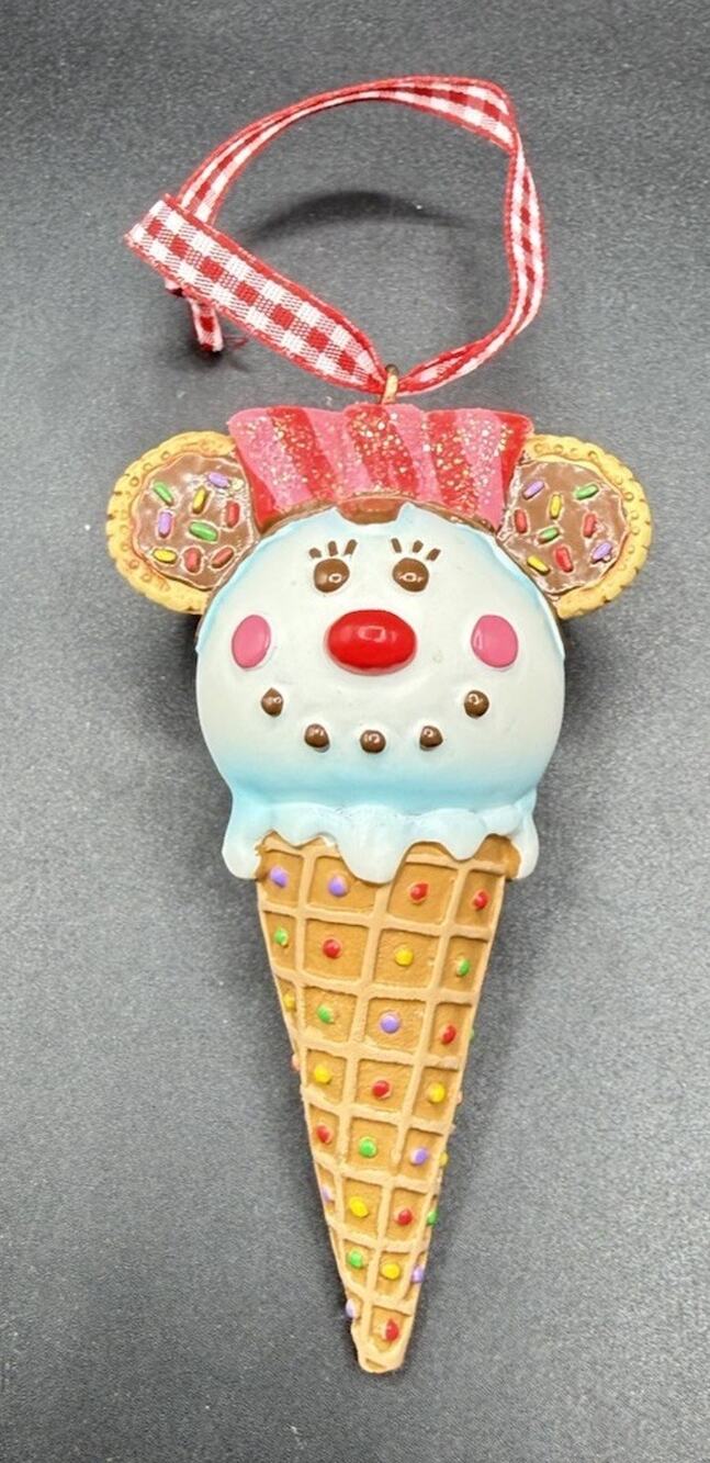 Rare Disney Ice Cream Cone Minnie Mouse Christmas Tree Ornament HTF -LO20